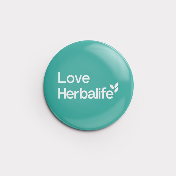 Button "Love Herbalife" 56 mm (Lake)