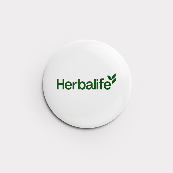 Button "Herbalife" 56 mm (White)